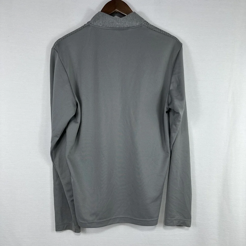 Adidas 1/4 Zip‎ Shirt Men's Small Gray Long Sleeve Performance Soccer Running